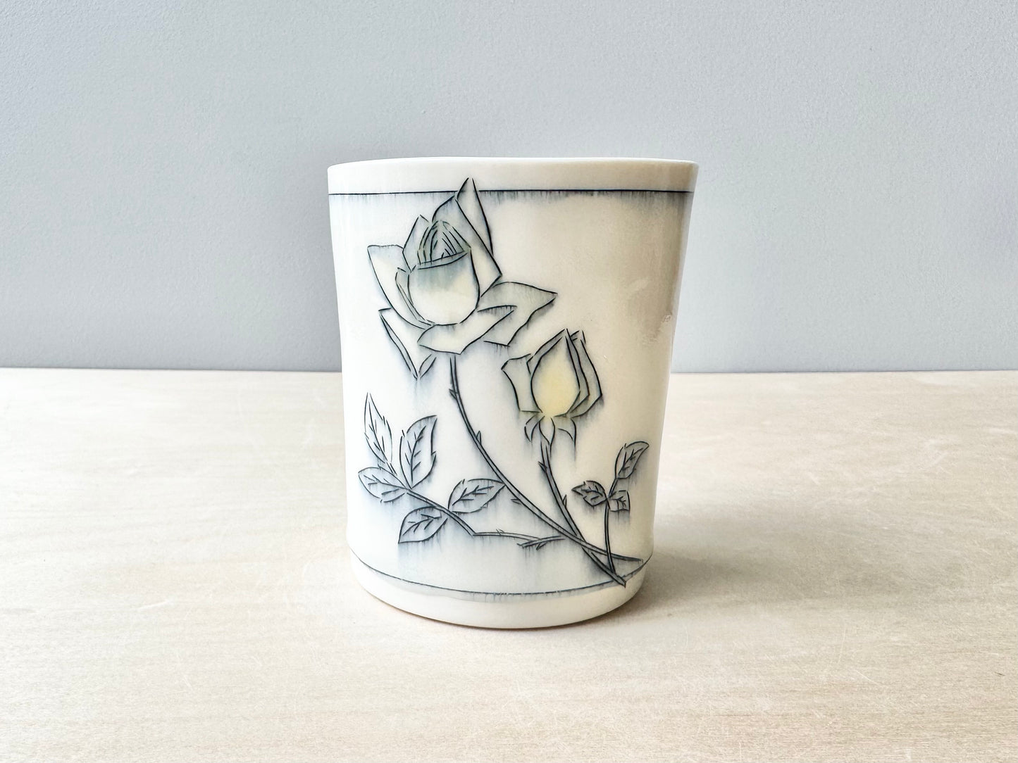 Yellow rose tumbler