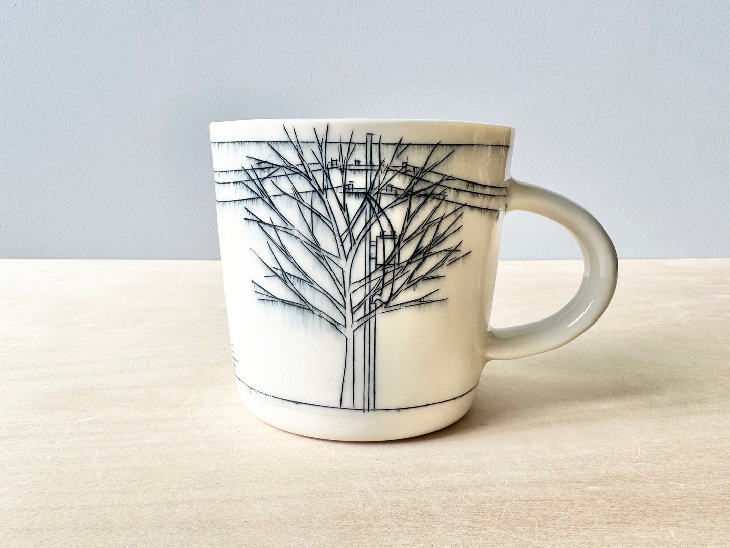 Powerlines & Trees w/Birds Mug (16 oz)