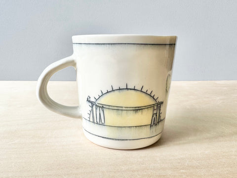 Clothesline, Sun, & Birds Mug (16 oz)