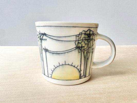 Trees & Powerlines w/Sun Large Mug (20 oz)