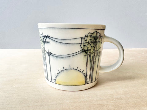 Trees & Powerlines w/Sun Large Mug (20 oz)