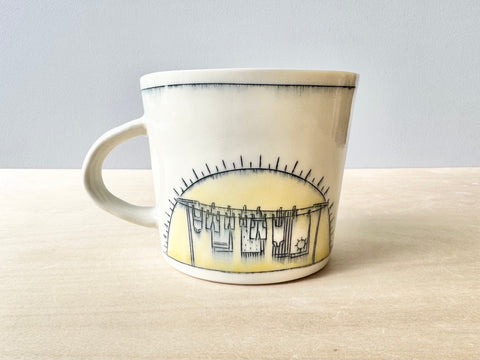 Clothesline, Tree & Sunshine Large Mug (20 oz)