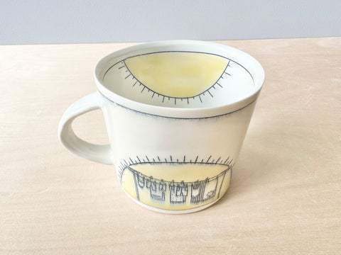 Clothesline, Tree & Sunshine Large Mug (20 oz)