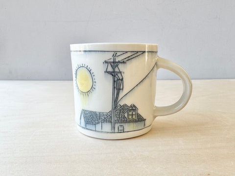 Powerlines & rooftop mug (12 oz)