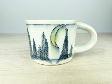 Extra drippy night-time pine tree mug (8oz)